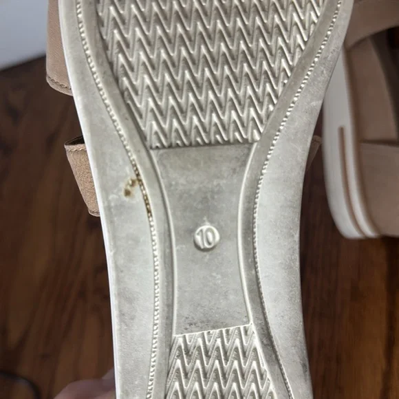 Eileen Fisher Tan Leather Wedge Sandals Sally Wedges, Sz 10 - Picture 11 of 12